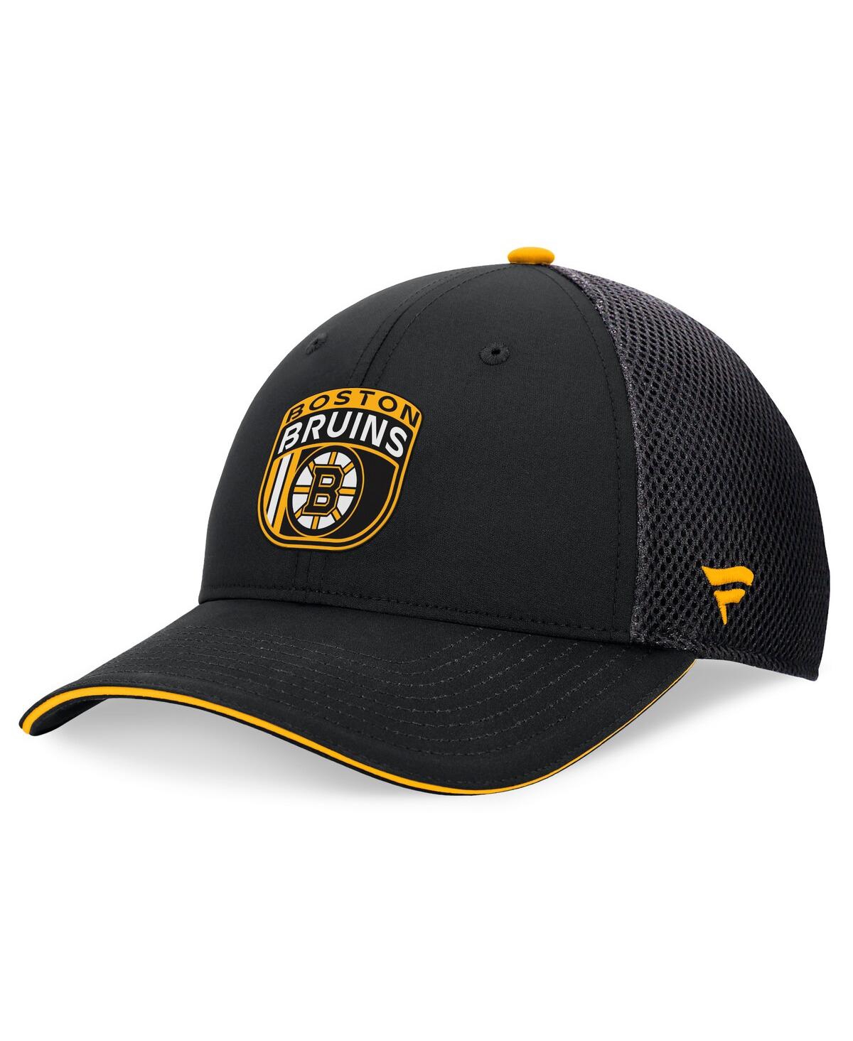 Fanatics Men's Black Boston Bruins 2024 Nhl Draft On Stage Trucker Adjustable Hat In Black,gold