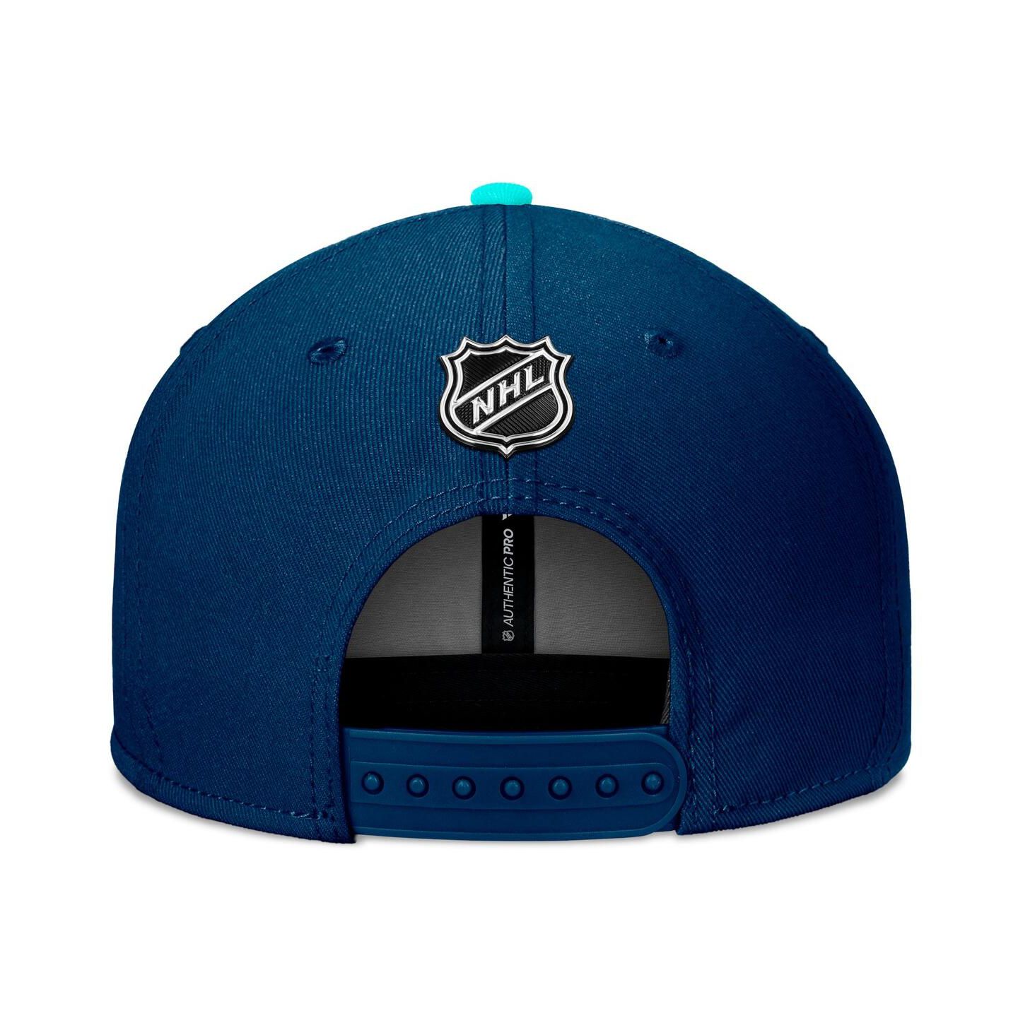 Мужская кепка Fanatics Deep Sea Blue Seattle Kraken 2024 NHL Draft Snapback Hat — фото 2