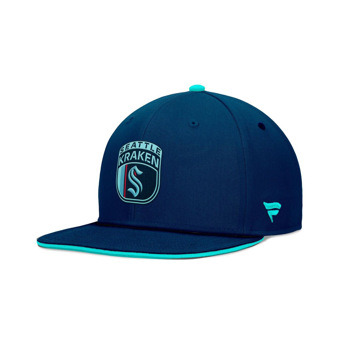 Мужская кепка Fanatics Deep Sea Blue Seattle Kraken 2024 NHL Draft Snapback Hat — фото 3