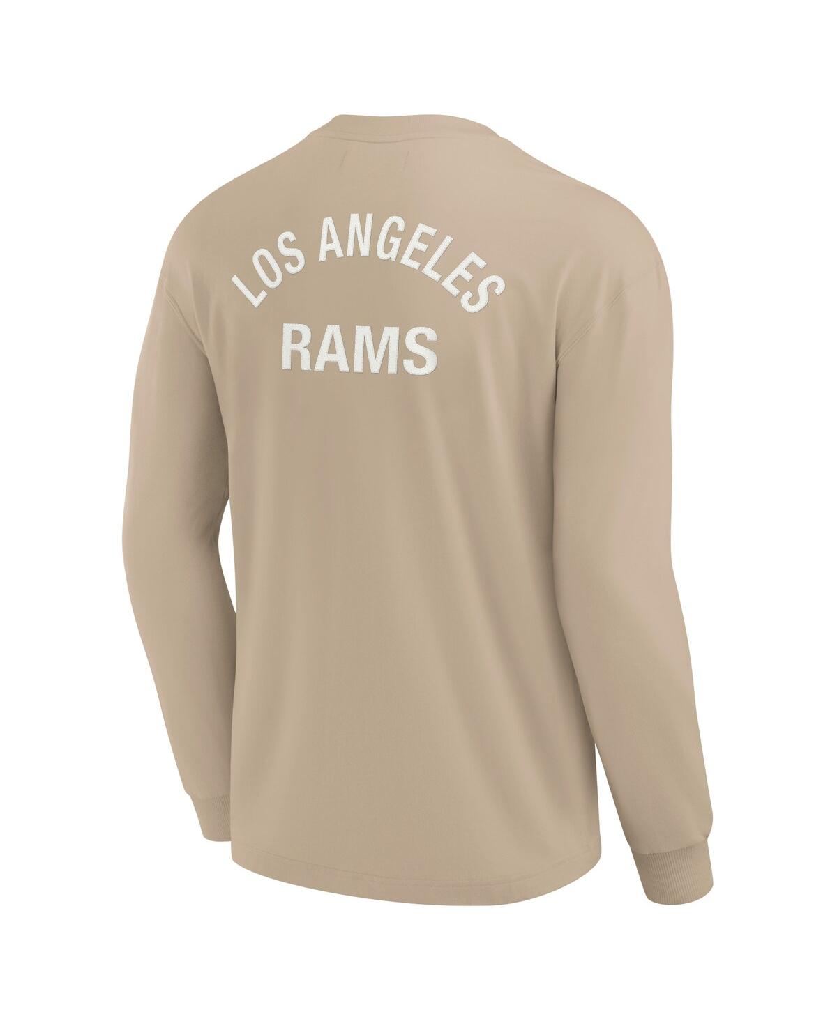 Fanatics Men's And Women's Khaki Los Angeles Rams Elements Super Soft Long Sleeve T-shirt In Khaki