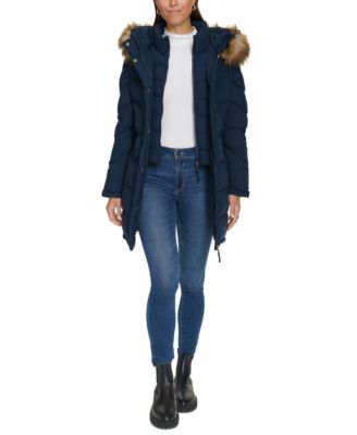 Women's Faux-Fur-Trim Hooded Puffer Coat, Created for Macy's