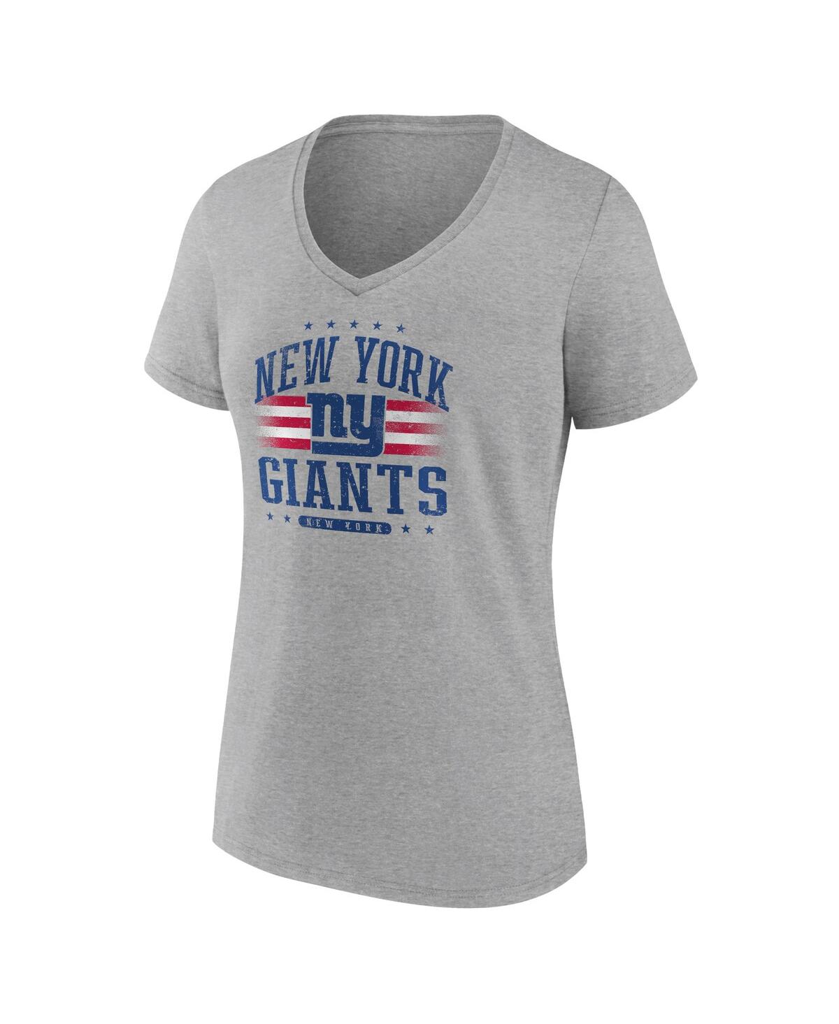 Fanatics Women'sNew York Giants Americana V-Neck T-Shirt - Heather Gray