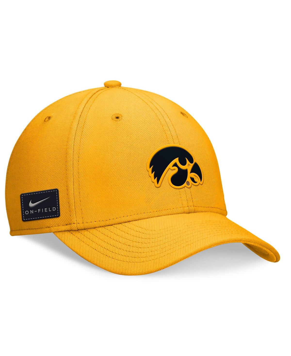 Nike Men's and Women'sIowa Hawkeyes 2024 Sideline Rise Swoosh Flex Hat - Gold