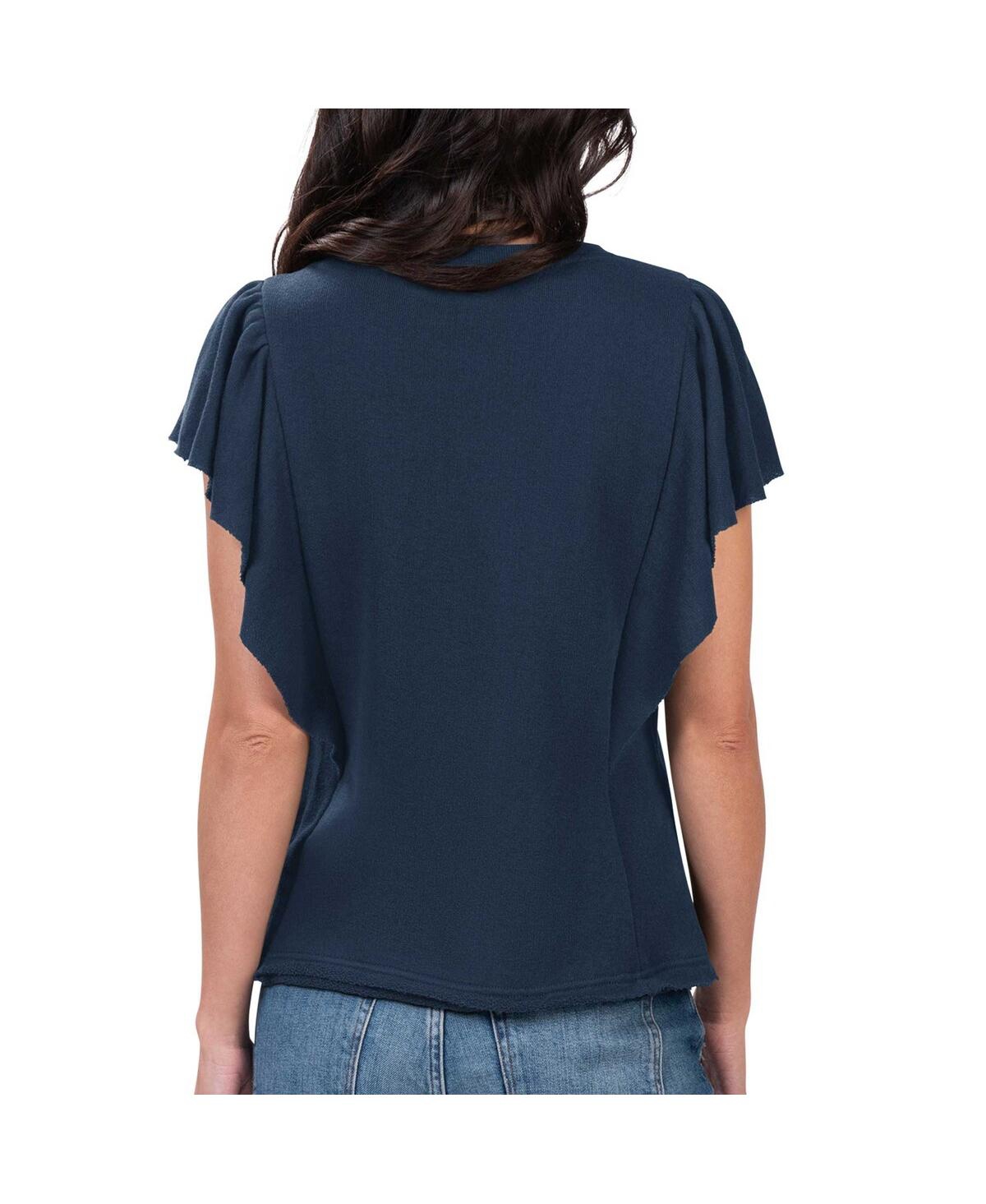 G-III 4HER BY CARL BANKS WOMEN'S NAVY CLEVELAND GUARDIANS CROWD WAVE T-SHIRT 