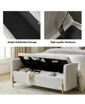 Angelus Modern Upholstered Flip Top Storage Bench with Throw Pillow
