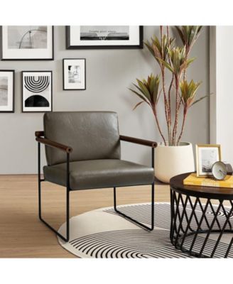 Modern Arm Chair with Sturdy Metal Tube Side