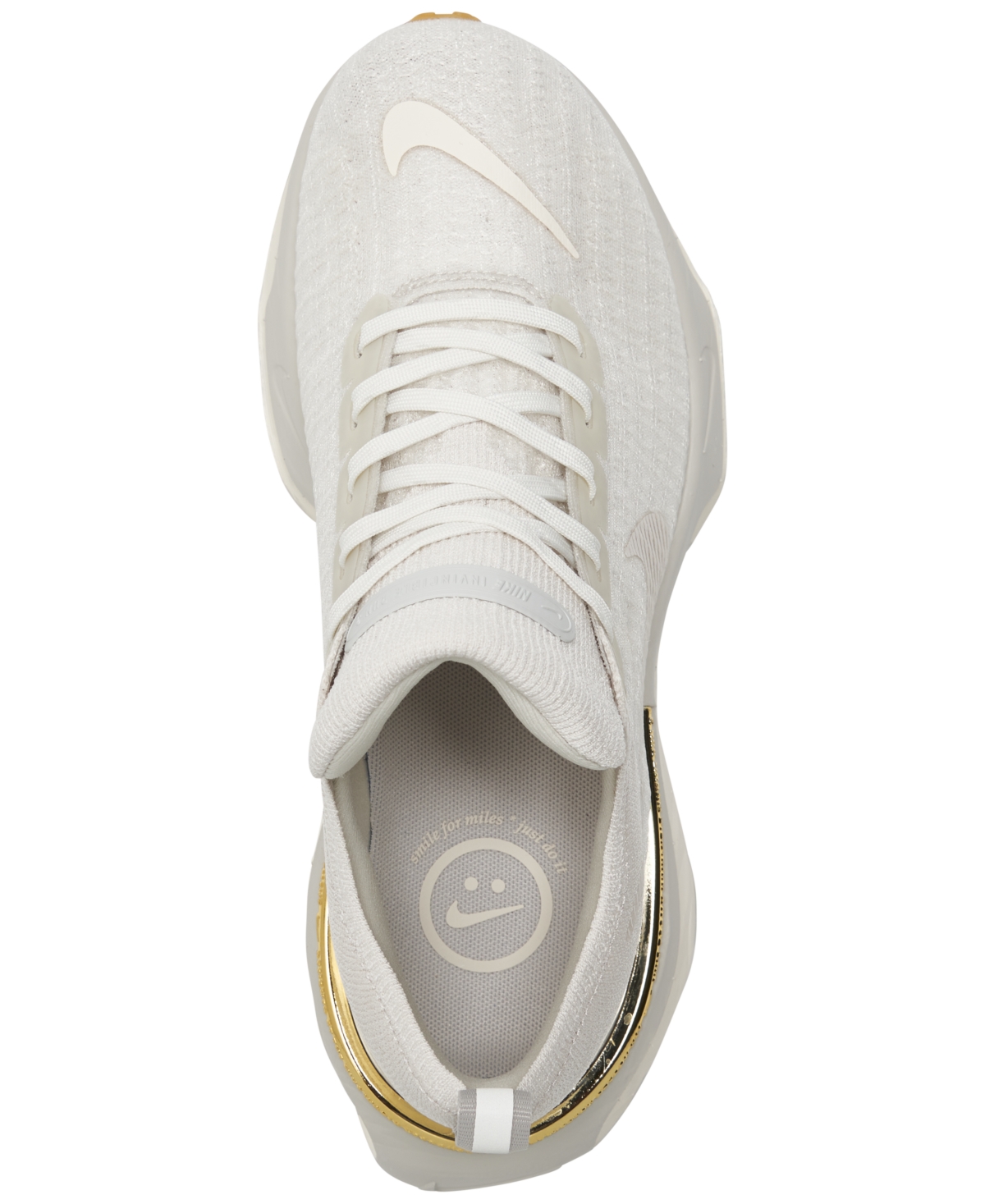 Nike Women's Air Zoom Invincible Run 3 Flyknit Running Sneakers From Finish Line In Bone,ivory