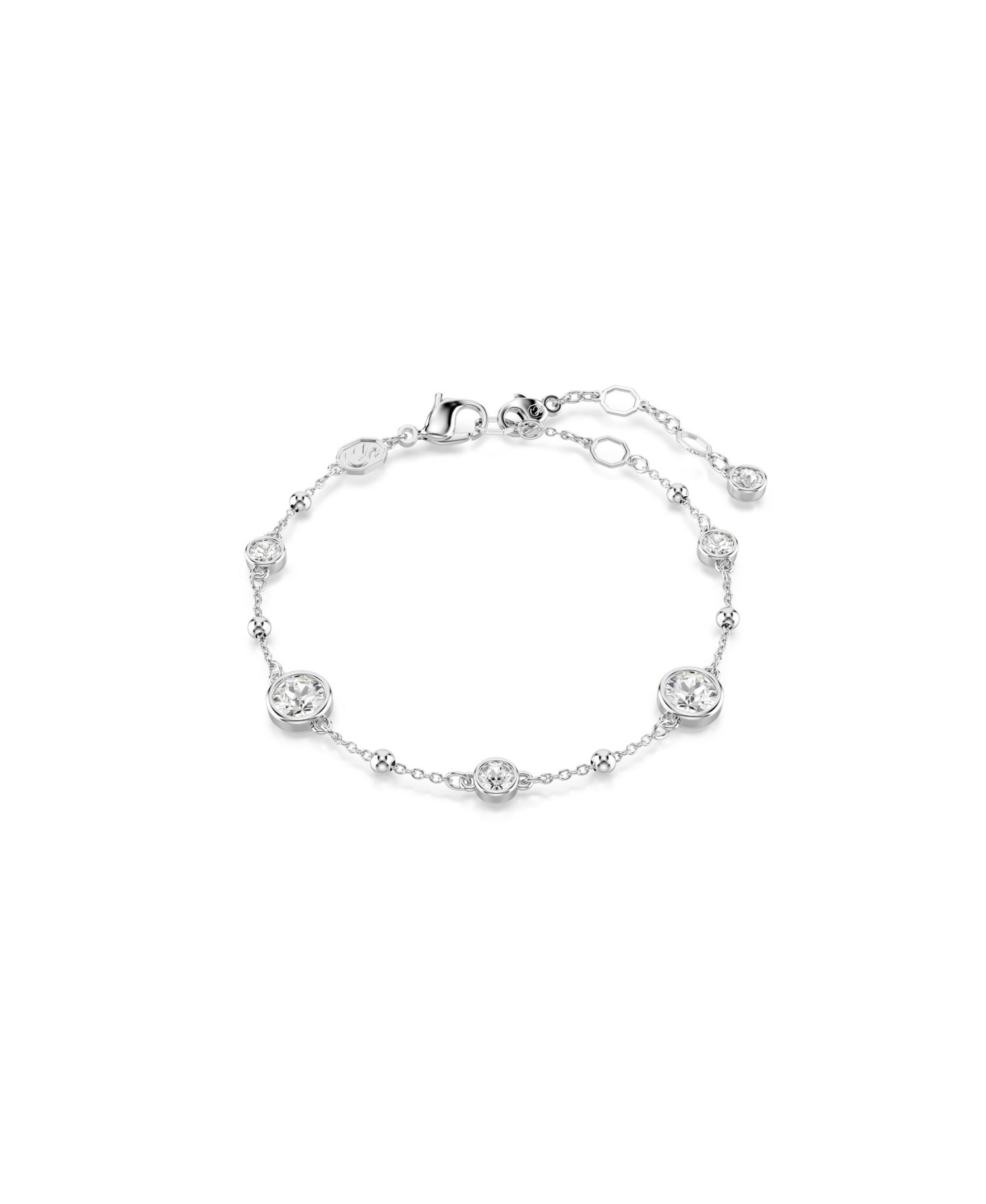 Round Cut, White, Rhodium Plated Imber Bracelet