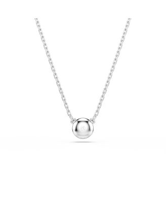 Imber Pendant, Round Cut, White, Rhodium Plated Necklace