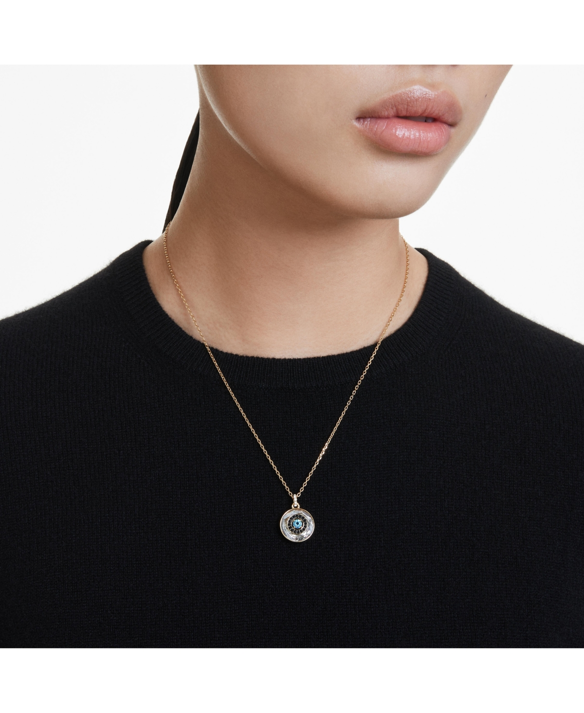 Swarovski Symbolica Pendant, Evil Eye, Small, Gold-Tone Plated Necklace - Multicolored