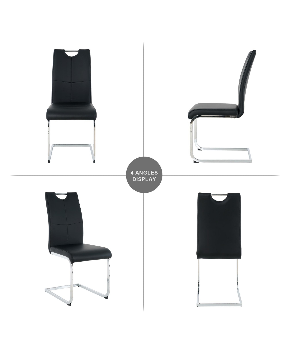 Streamdale Furniture Modern Ergonomic Dining Chair with Non-Slip Feet (Set of 2)