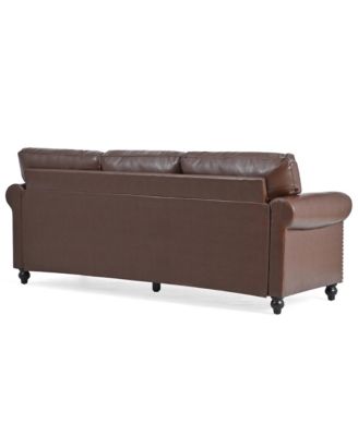 Modern Sofa with Pocket Springs and Elegant Silver Bubble Nails