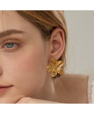 Stainless Steel Hana Flower Earrings