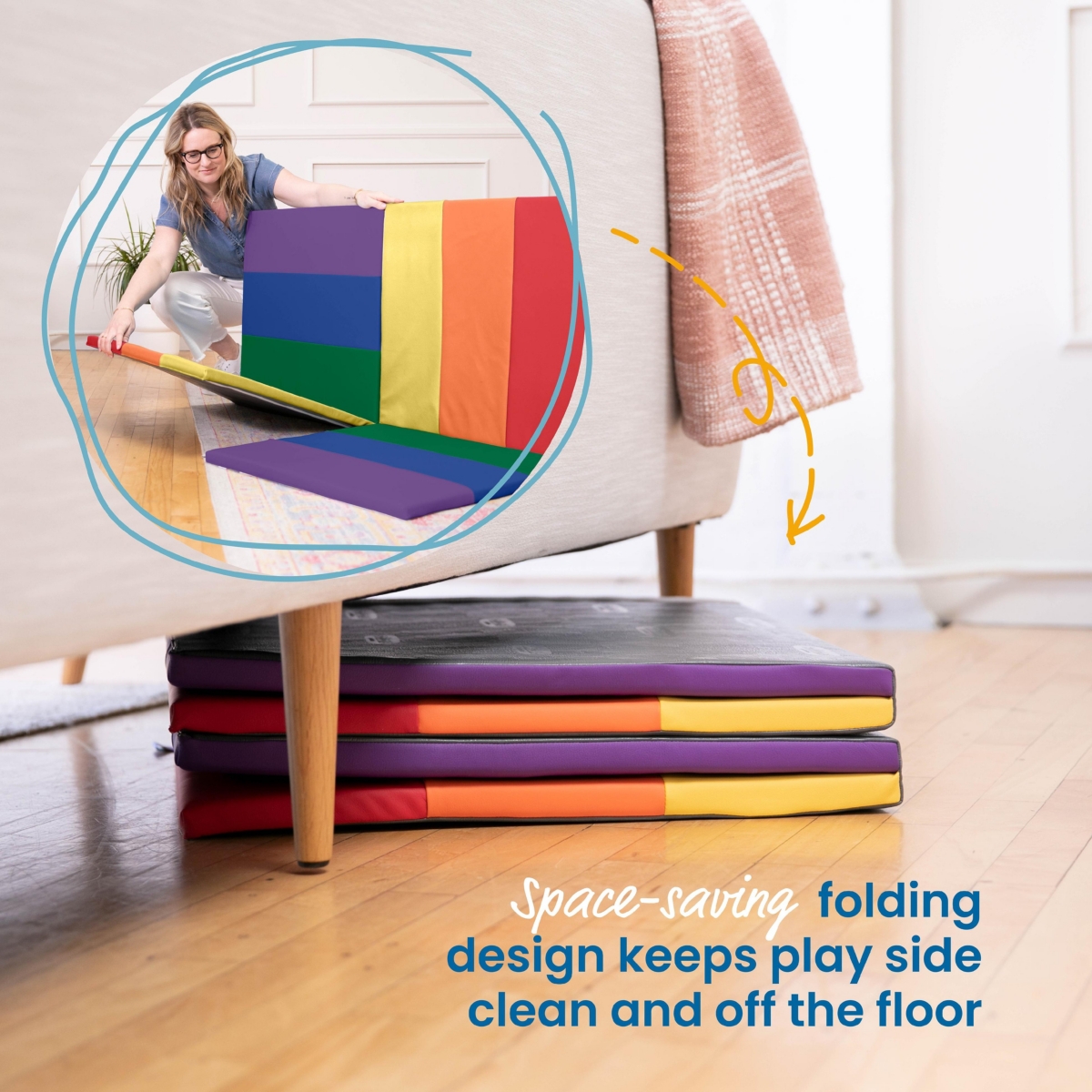 ECR4Kids SoftZone Turning Tiles Activity Mat, Assorted