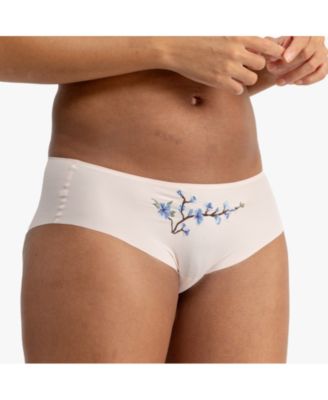 Women's Soft Seamless Briefs with Embroidery