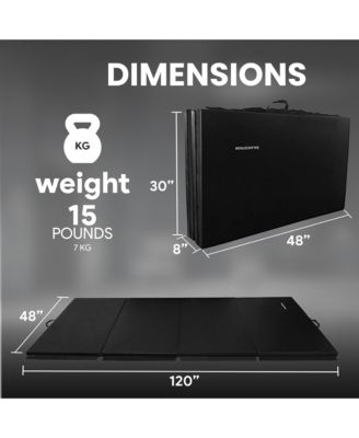 120 x 48" All Purpose Folding Gymnastics Exercise Mat, Black