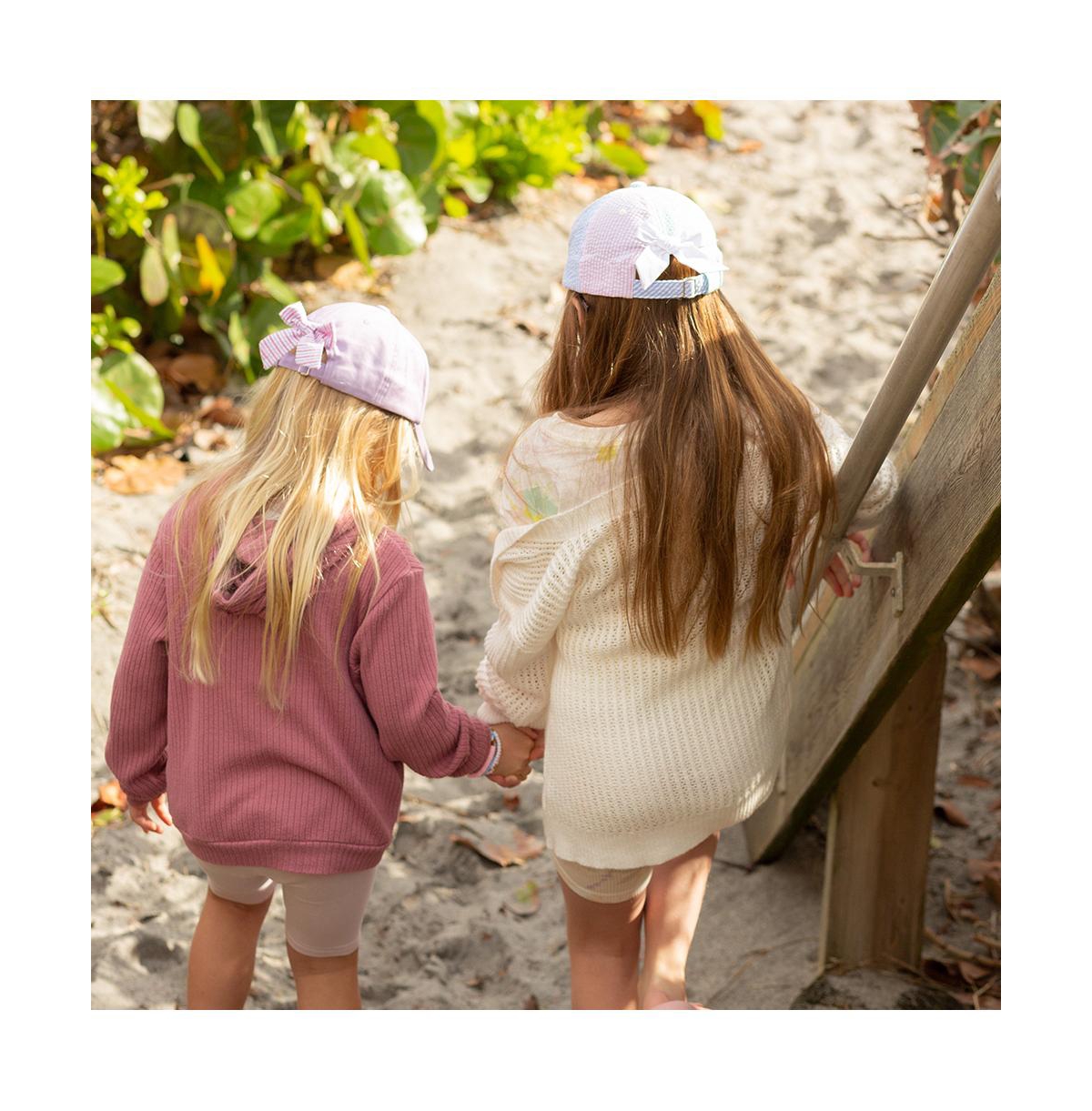 Bits & Bows Girls Girls Multicolor Seersucker Bow Baseball Hat