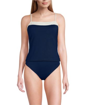 Women's Reversible Scoop Neck Tie Back Tankini Swimsuit Top