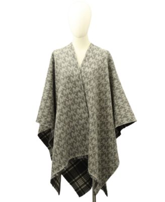 Michael Kors MK Plaid Reversible Ruana  
