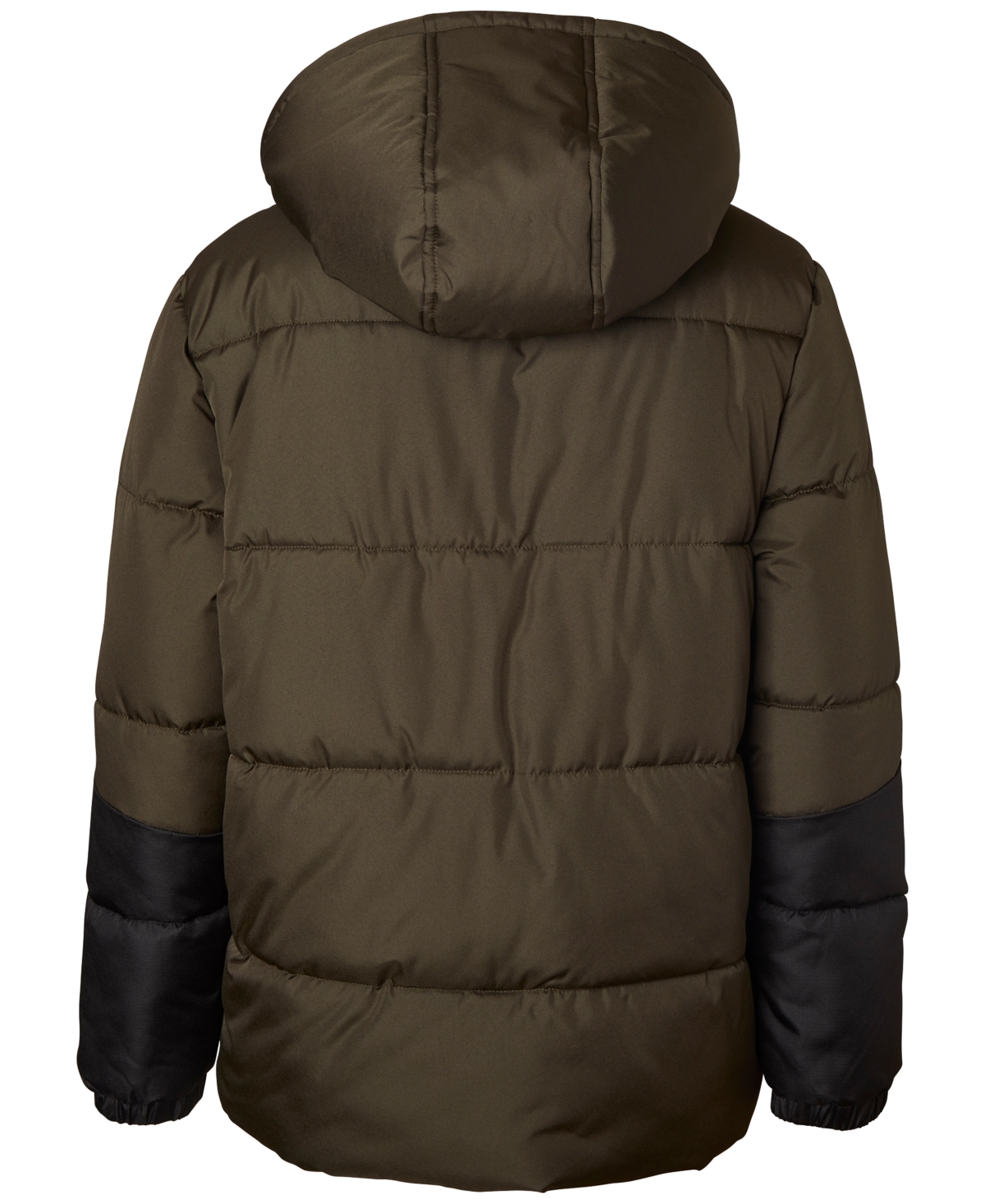 Ixtreme Big Boys Colorblocked Full-Zip Hooded Puffer Jacket with Ribbed-Knit Beanie