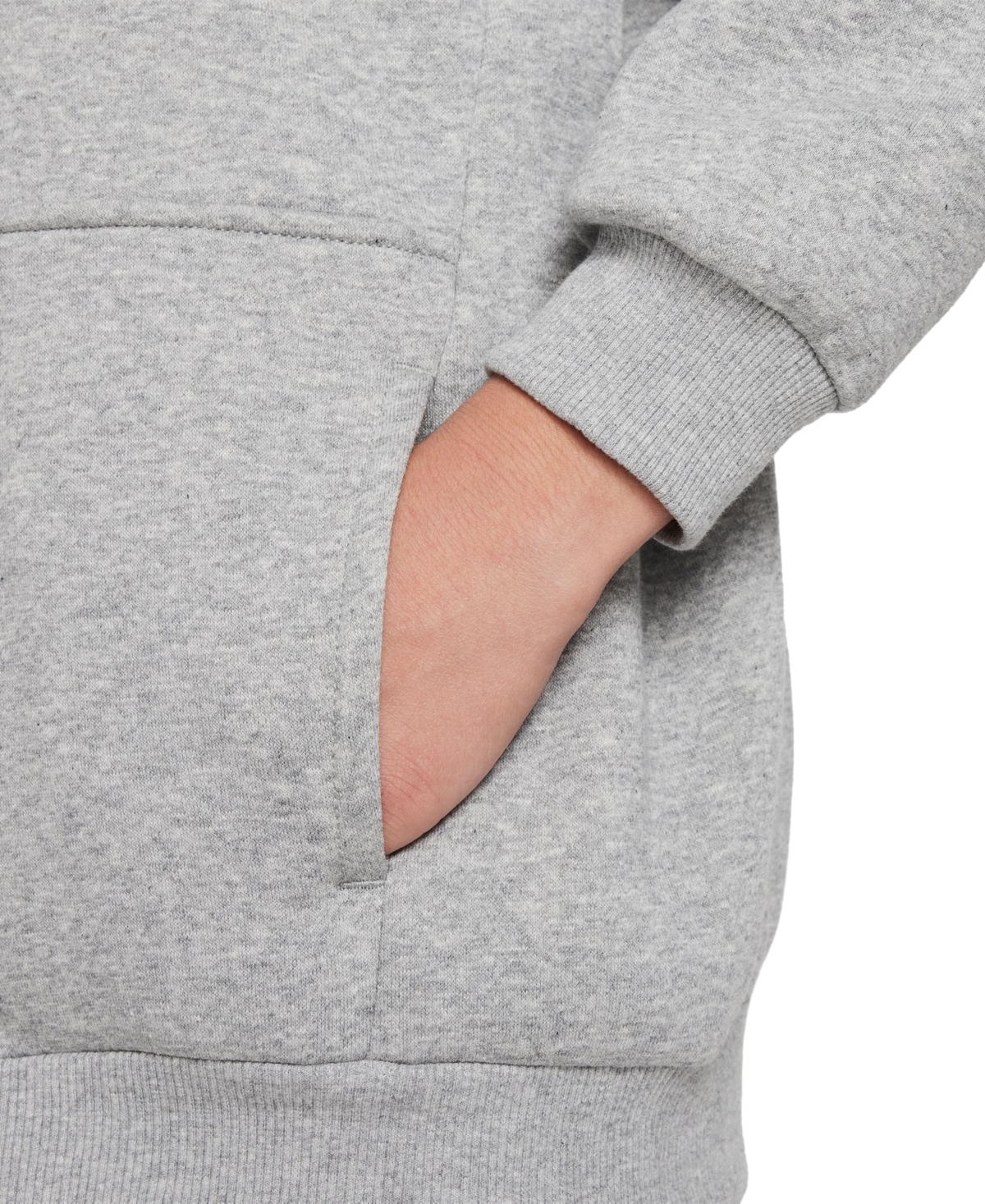 Nike Sportswear Club Fleece Big Kids' Oversized Full-zip Hoodie In Dk Grey Heather