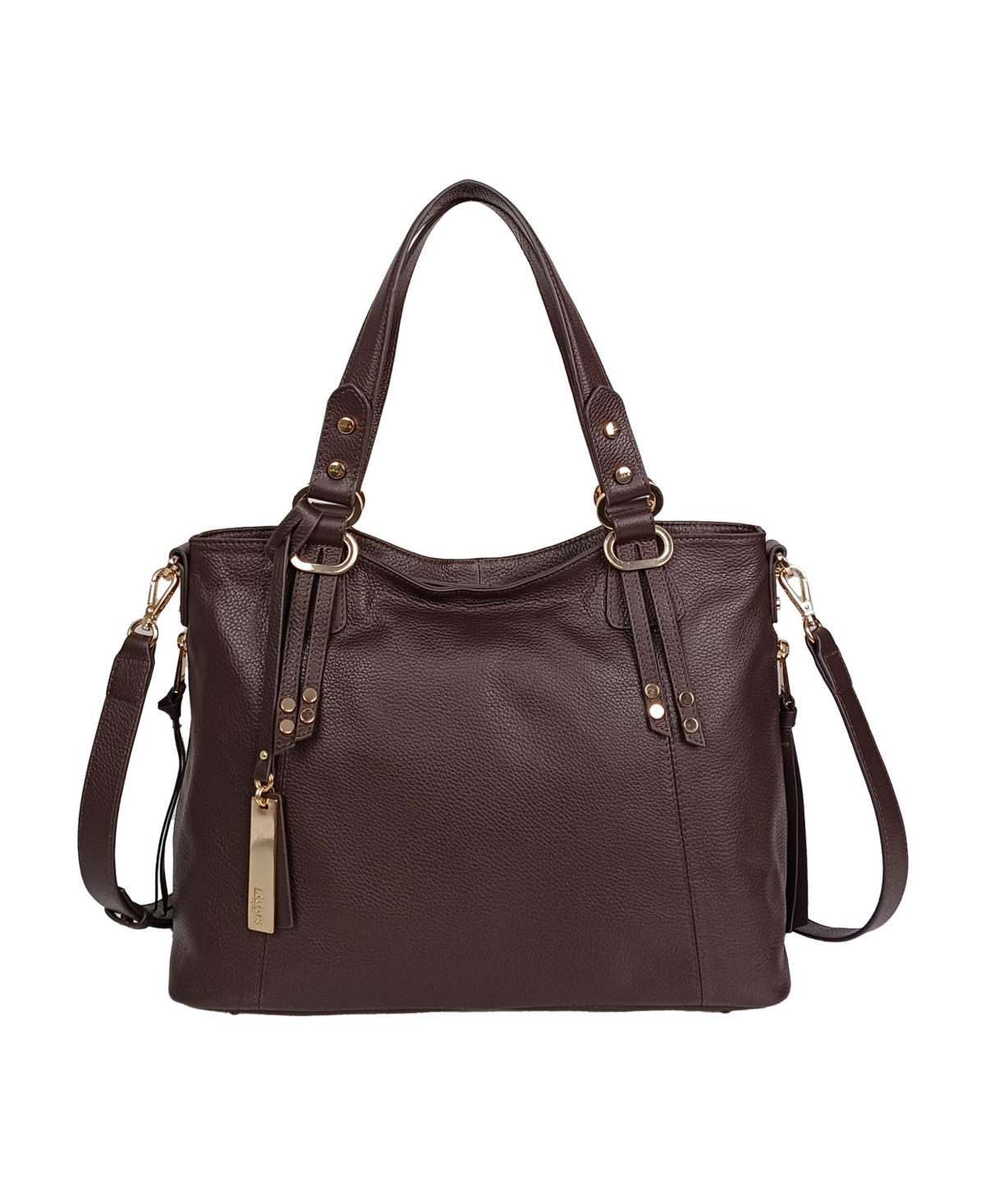Dorus Leather Tote Bag - Deep Raisin