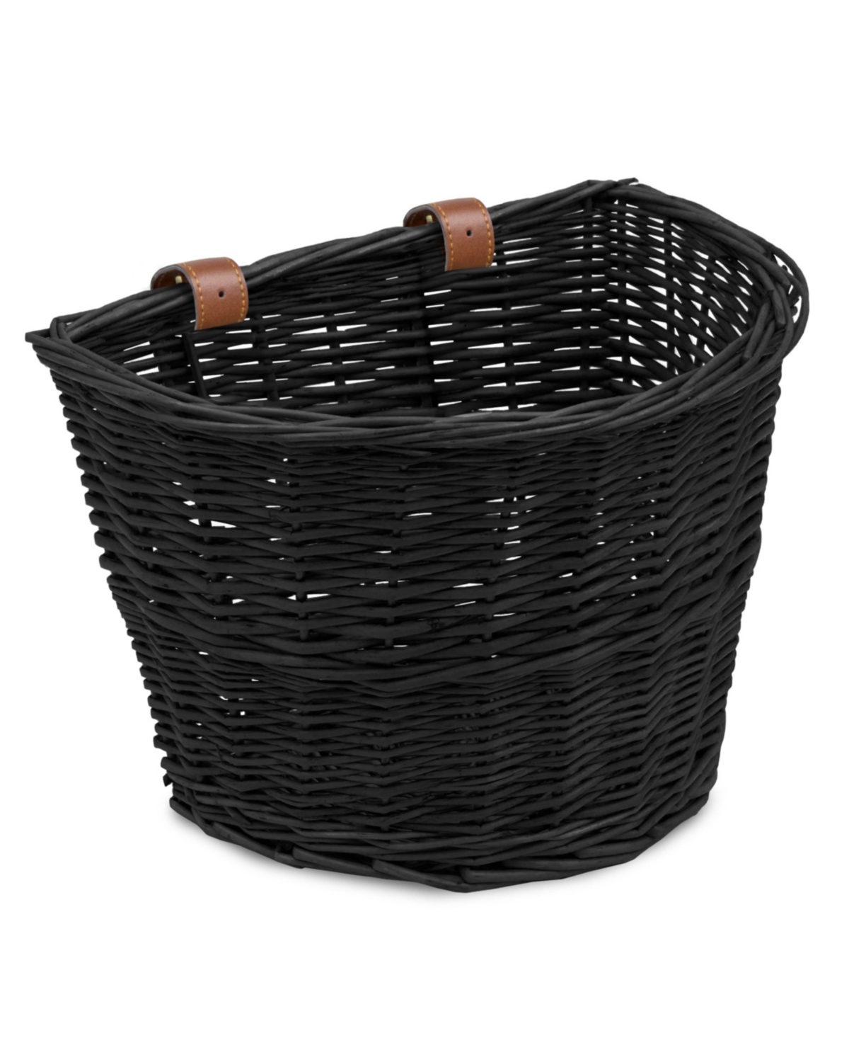 ProSource Nantucket Bike Basket, Brown - Black