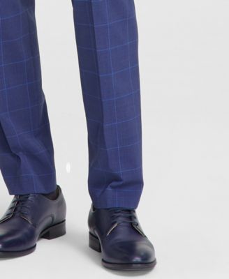 Men's Modern-Fit Windowpane Check Suit Pants