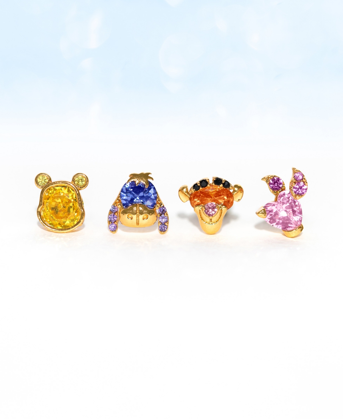 Girls Crew Disney Winnie The Pooh Multi-color Welcome To Hundred Acre Wood Earring Set In Gold