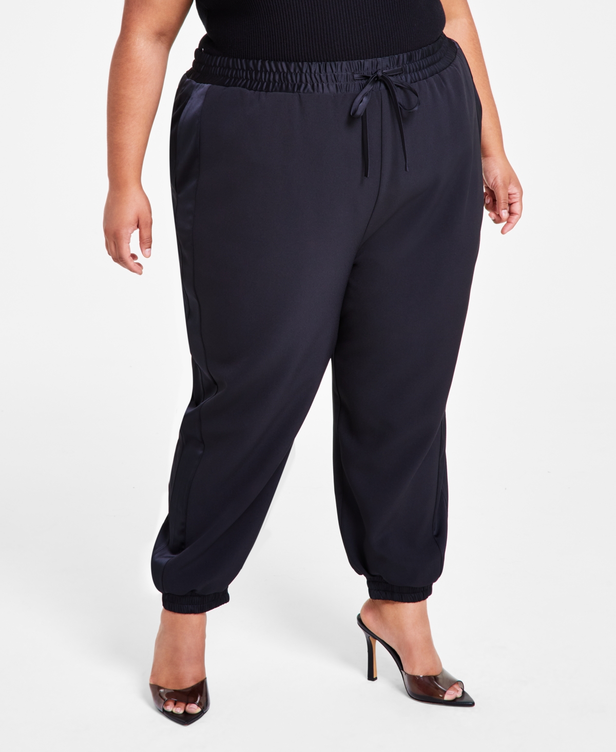 Nina Parker Trendy Plus Size Wide-Leg Joggers