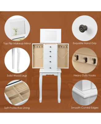 Jewelry Cabinet Storage Chest Standing Organizer