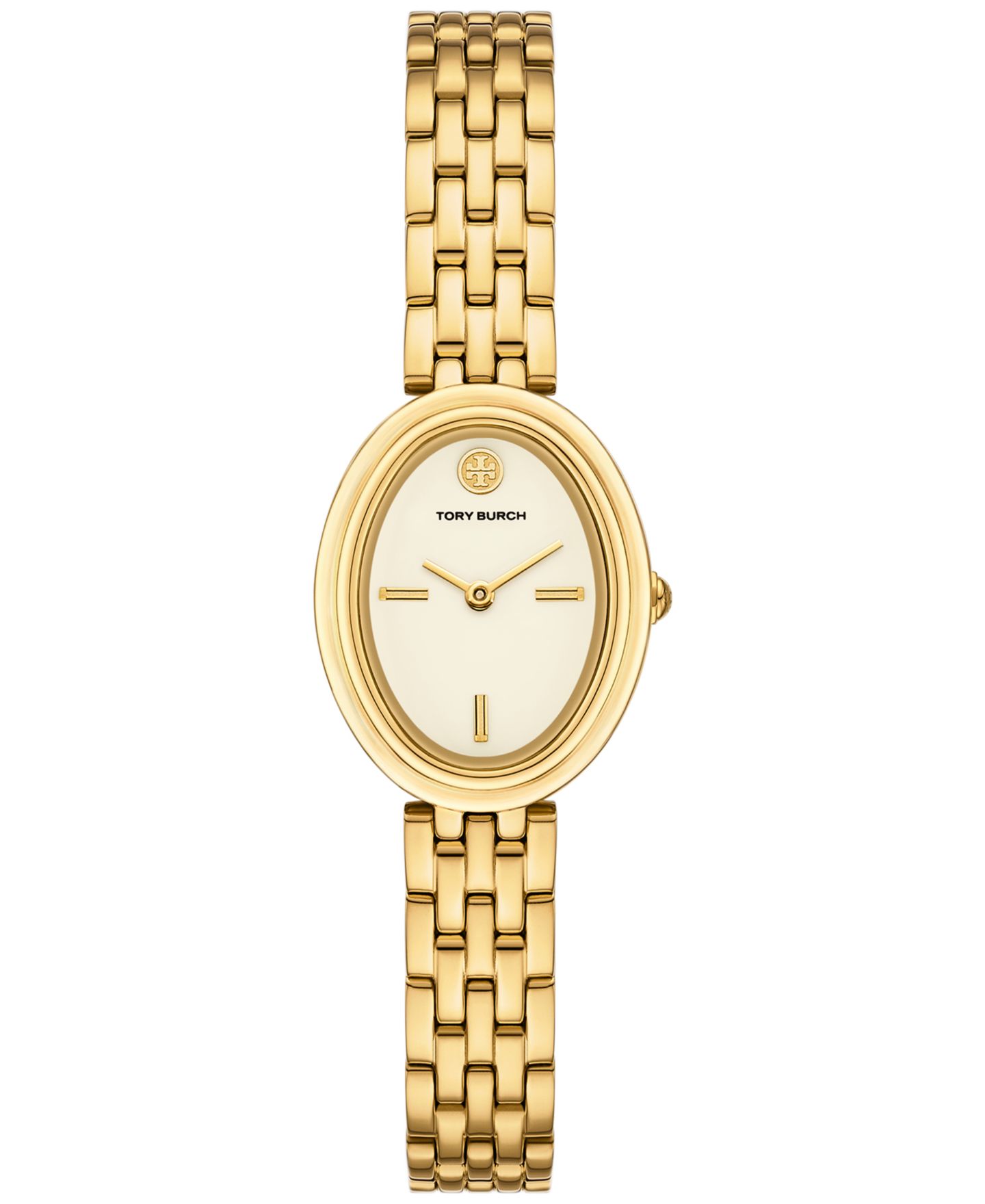 Женские часы Tory Burch The Oval Gold-Tone Stainless Steel Bracelet Watch 22mm — фото 1