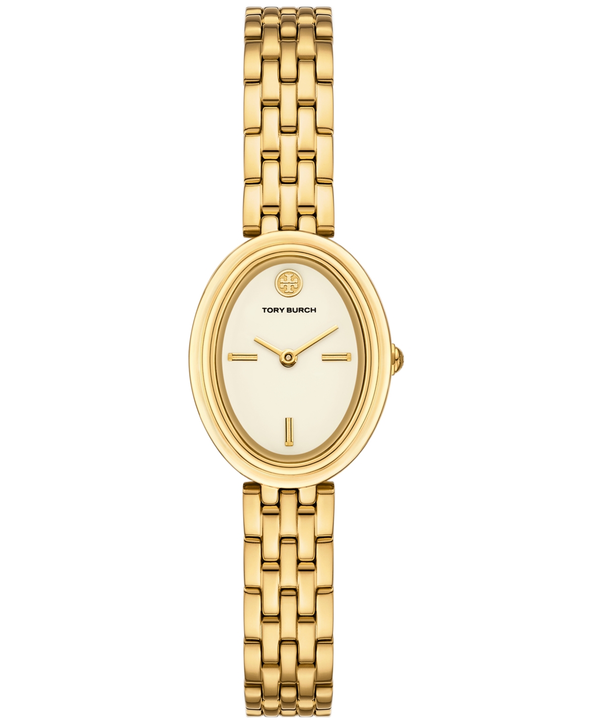 Tory Burch Women's The Oval Gold-tone Stainless Steel Bracelet Watch 22mm In No Color