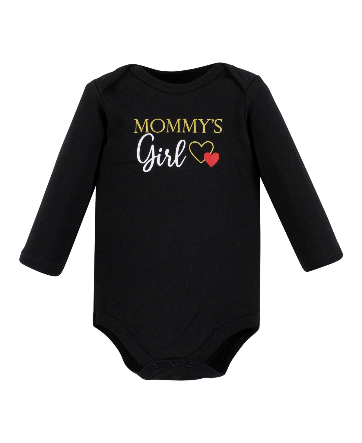 Hudson Baby Baby Girls Cotton Long-Sleeve Bodysuits Mommy Red Black 5-Pack - Girl mommy red black 5-pack