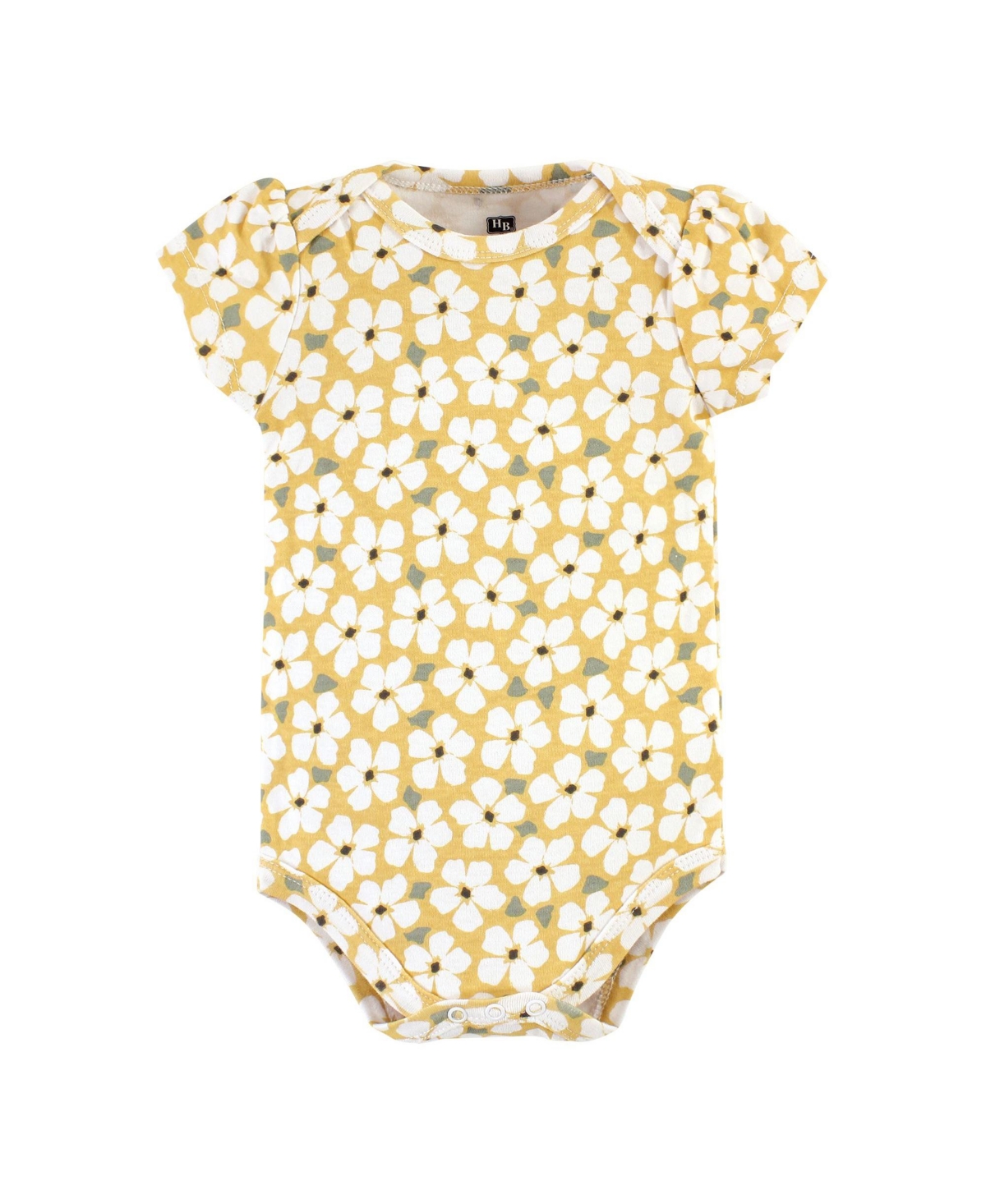 Hudson Baby Baby Girls Cotton Bodysuit and Pant Set,- Sage floral wreath