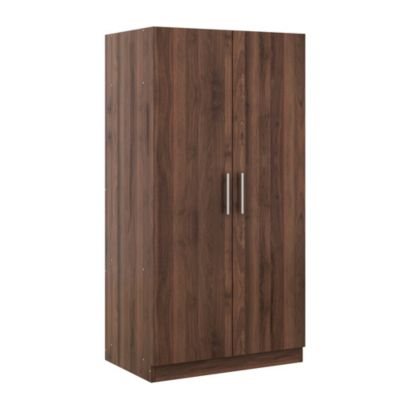 Streamdale 2-Door Wooden Wardrobe Armoire with 3 Storage Shelves, Brown