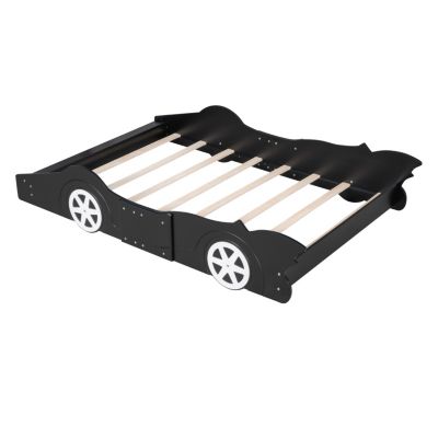 Streamdale Full Size Race Car-Shaped Platform Bed With Wheels