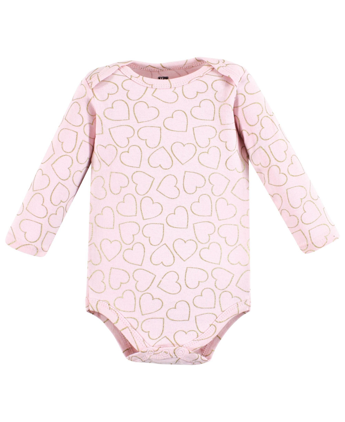 Hudson Baby Baby Girls Cotton Long-Sleeve Bodysuits Daddy Pink Navy 5-Pack - Girl daddy pink navy 5-pack