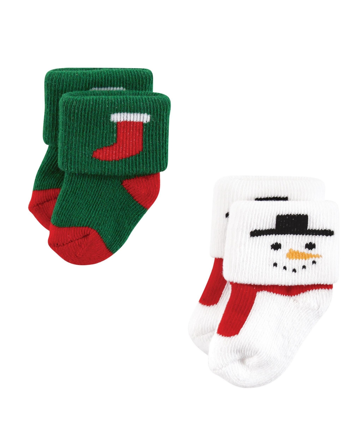 Hudson Baby Baby Boys Cotton Rich Newborn and Terry Socks, 12 Days Of Christmas Santa - 12 days of christmas santa