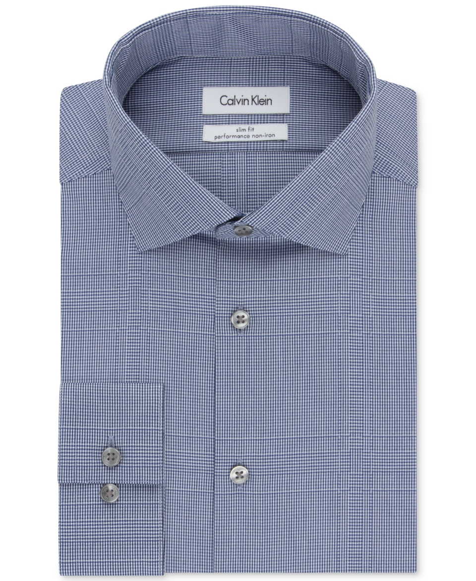 Calvin Klein STEEL Slim Fit Non Iron Performance English Blue Overlay