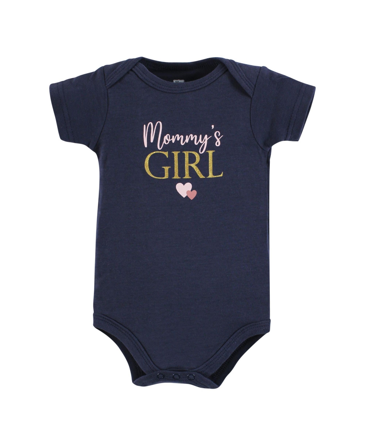 Hudson Baby Baby Girls Cotton Bodysuits Mommy Pink Navy 5Pk - Girl mommy pink navy 5pk
