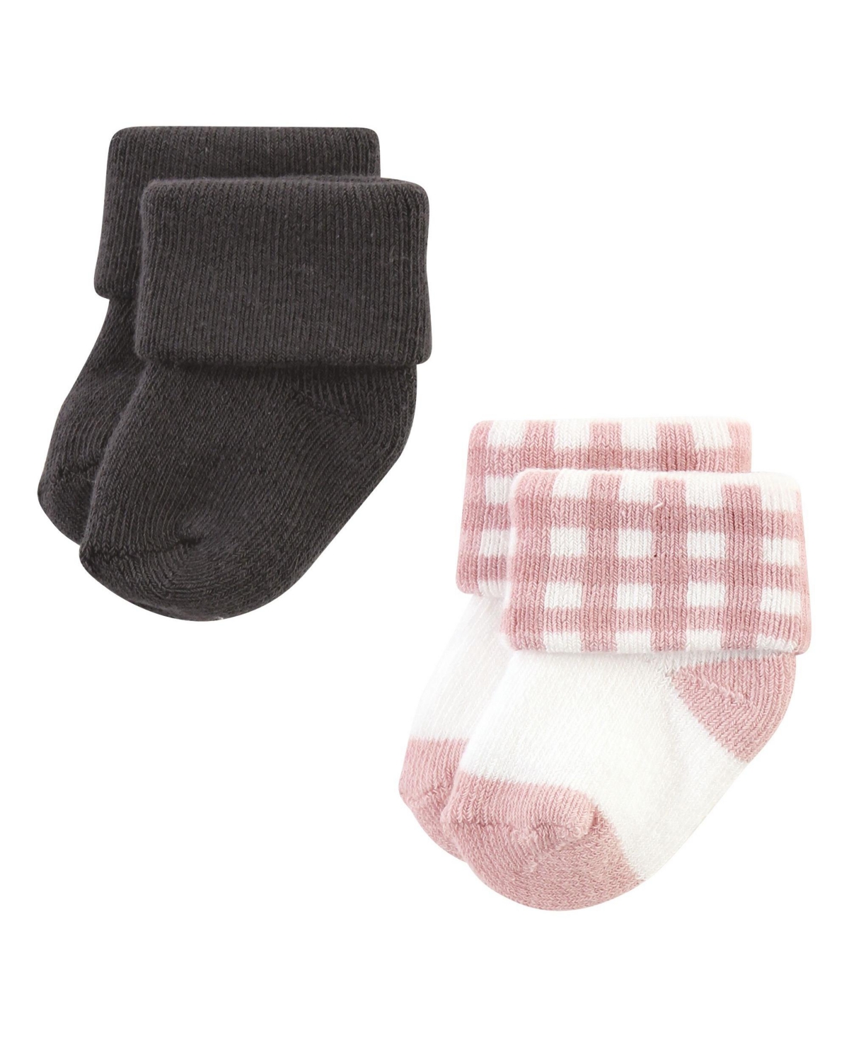 Hudson Baby Baby Girls Cotton Rich Newborn and Terry Socks,- Blush flower