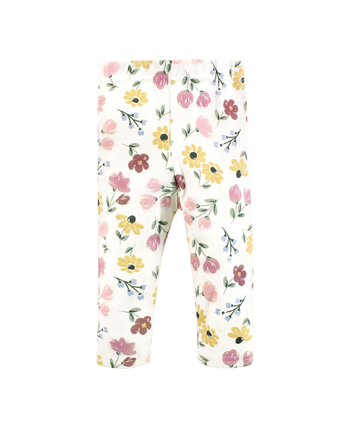 Hudson Baby Baby Girls Cotton Bodysuit, Pant and Shoe Set,- Soft painted floral