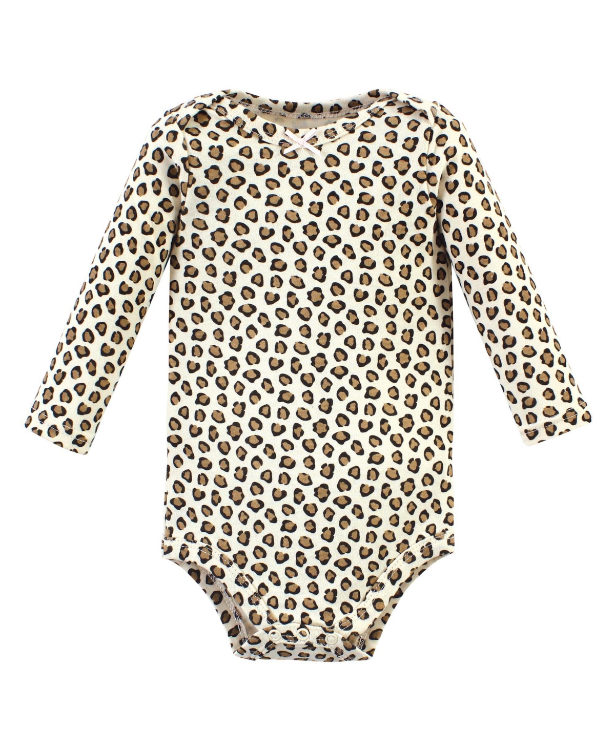 Hudson Baby Baby Girls Cotton Long-Sleeve Bodysuits,- Leopard hearts