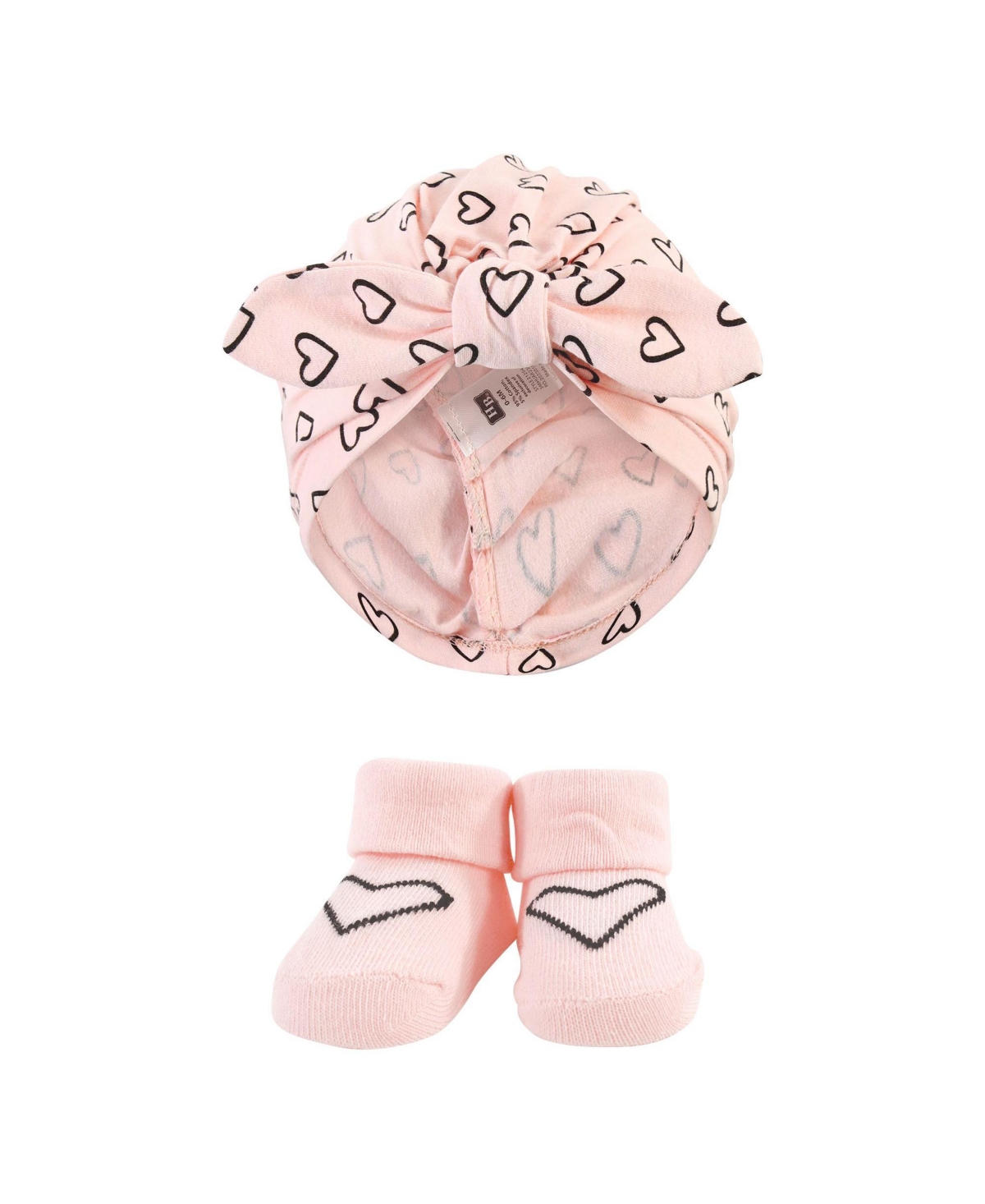 Hudson Baby Infant Girl Turban and Socks Set, One Size - Modern rainbow