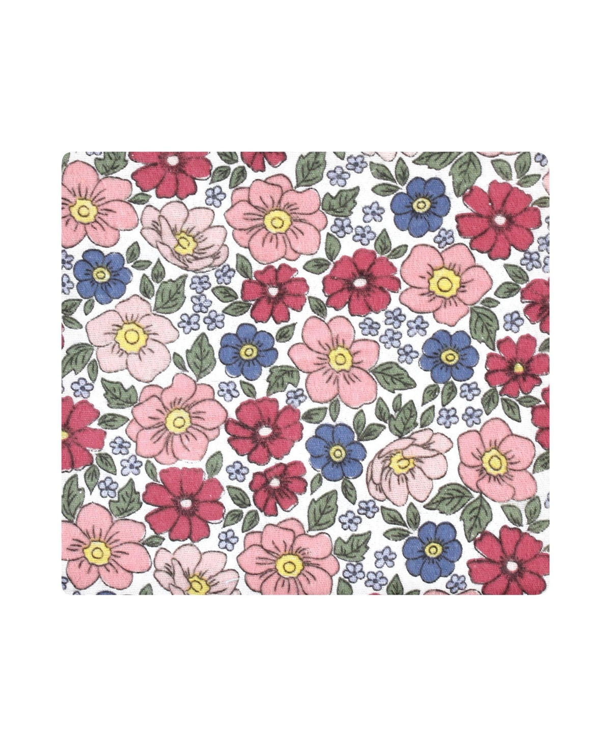 Hudson Baby Infant Girl Cotton Rich Flannel Receiving Blankets, One Size - Pink blue pretty floral