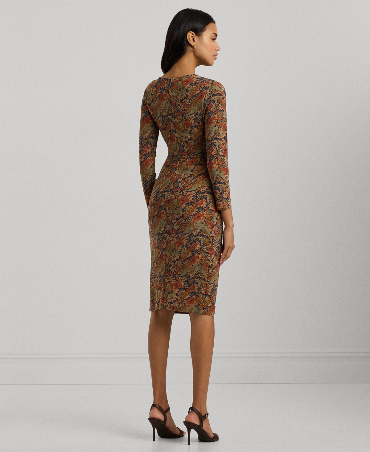Lauren Ralph Lauren Women's Floral Twist-Front Stretch Jersey Dress