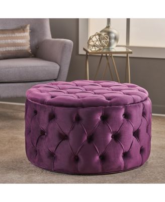 Ottoman Velvet Modern Glam Button Tufted