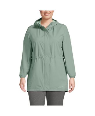 Lands End Plus Size Waterproof Hooded Packable Raincoat Macy s