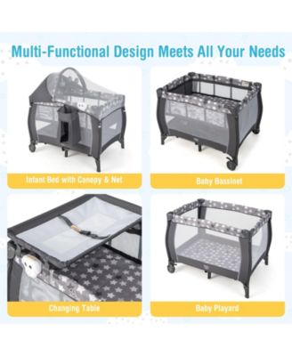 Portable Baby Nursery Center 4-in-1 Portable Travel Crib